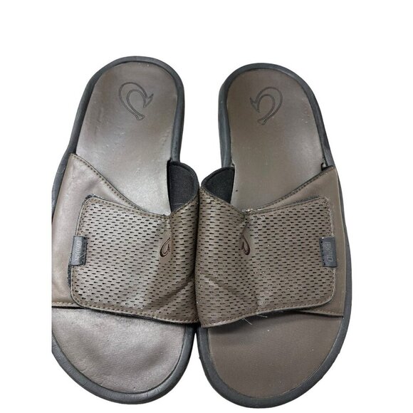 Olukai Kekoa Slide Synthetic Brown Beach Flip Flop Sandals Shoes Mens 12 - Picture 3 of 8